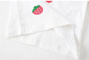 Kids Girls Causal Cotton T-Shirts with Strawberries Print for Summer childrensterritory