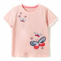 Kids Girls Stylish Cartoon Animal Prints Cotton Tops Tees for Summer childrensterritory