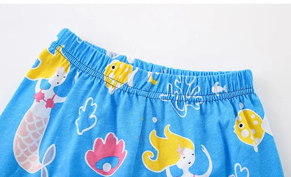 Kids Sea World Print Combed Cotton Casual Suits for Summer childrensterritory