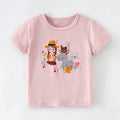 Kids Girls Stylish Cartoon Animal Prints Cotton Tops Tees for Summer childrensterritory