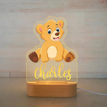Personalized Cartoon Animal Design Night Light for Kids Room childrensterritory