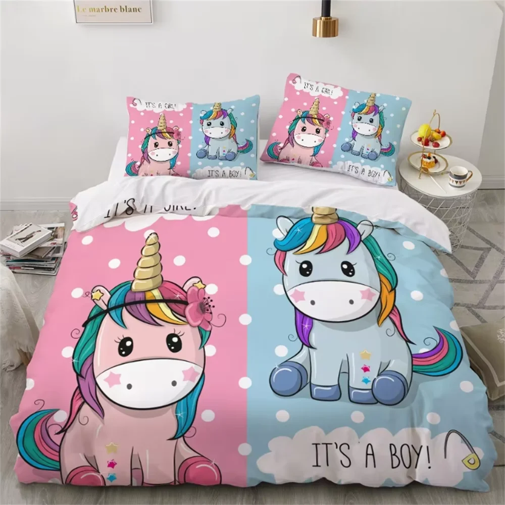 Soft & Colorful Unicorn Print Kids Bedsheet Set