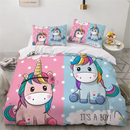 Soft & Colorful Unicorn Print Kids Bedsheet Set childrensterritory