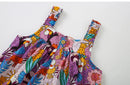 Kids Girls Cartoon Flower Print Cotton Summer A-LINE Dress childrensterritory