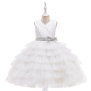 Kids Girl Fluffy Flower Wedding Birthday Party Dresses
