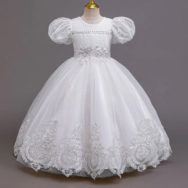 Formal Kids Girls Floral Long Party Dresses