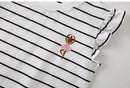 Striped Print Cotton Short-sleeve Kids Girls Tees childrensterritory