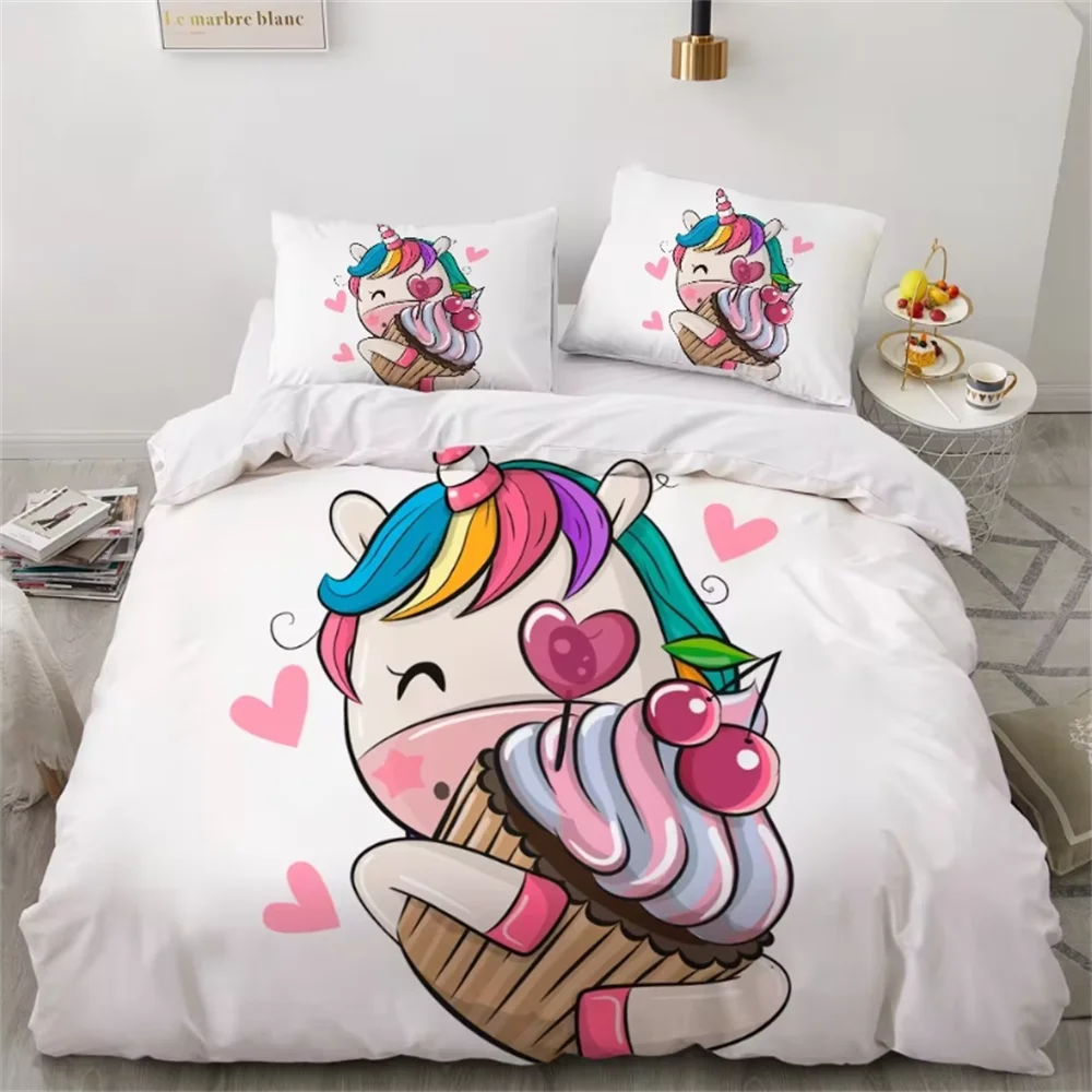 Soft & Colorful Unicorn Print Kids Bedsheet Set