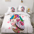 Soft & Colorful Unicorn Print Kids Bedsheet Set childrensterritory