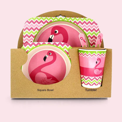 Cartoon Design Bamboo Fiber Tableware for Baby Feeding childrensterritory