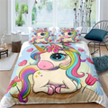 Soft & Colorful Unicorn Print Kids Bedsheet Set childrensterritory