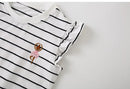 Striped Print Cotton Short-sleeve Kids Girls Tees childrensterritory