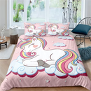 Soft & Colorful Unicorn Print Kids Bedsheet Set childrensterritory