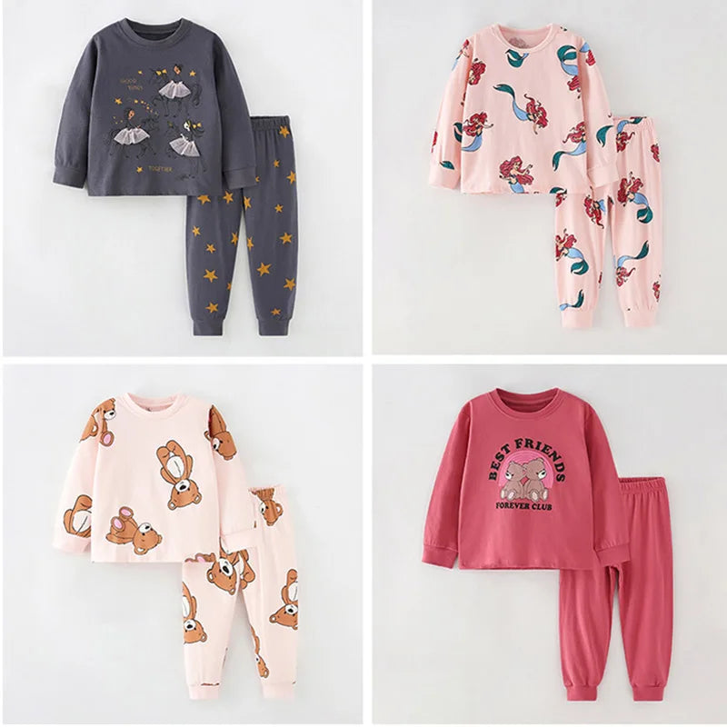Kids Cartoon Design Cotton Sleepwear Sets childrensterritory