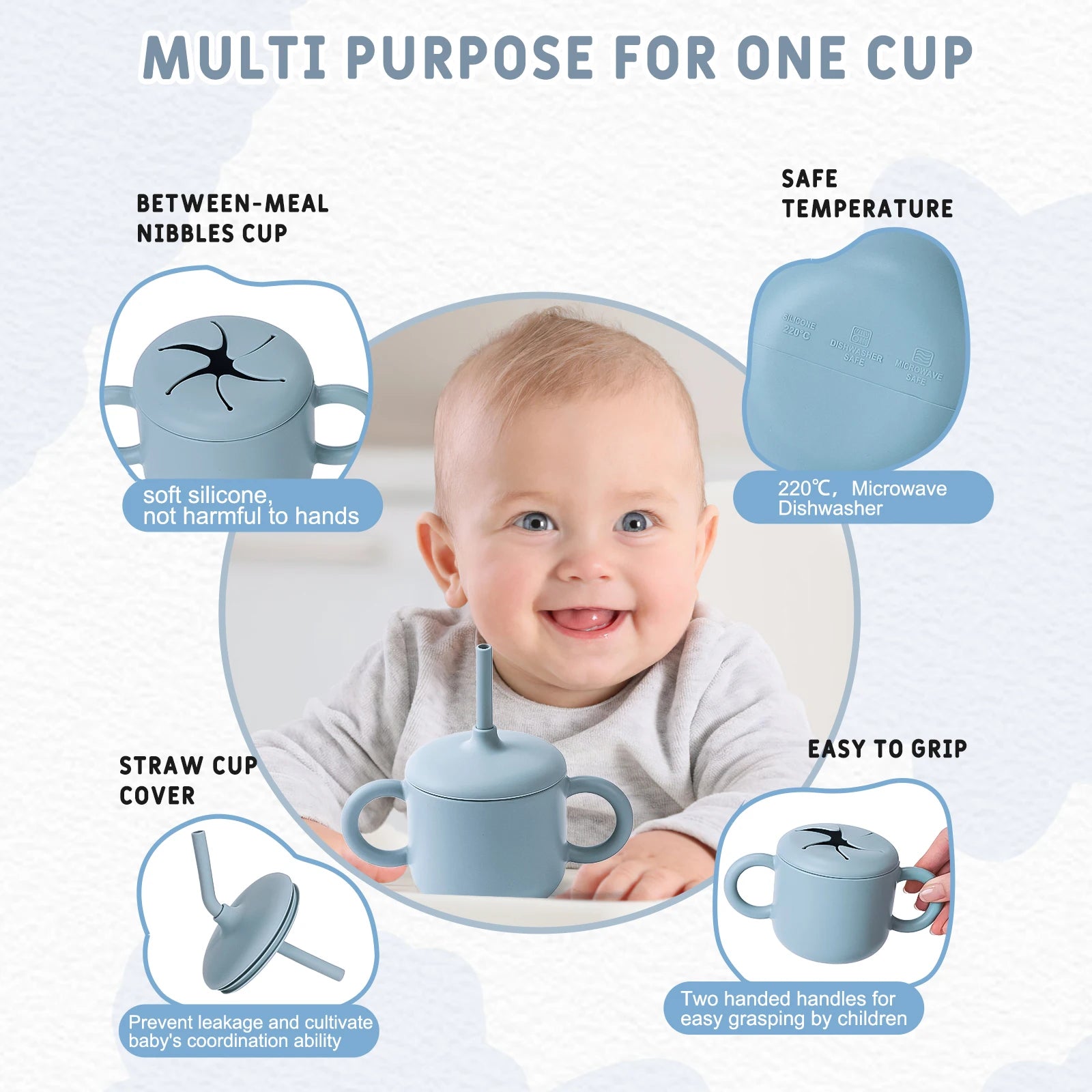 9pcs/set Waterproof Baby Silicone Feeding Set with Bib Gift childrensterritory