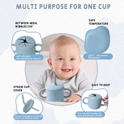 9pcs/set Waterproof Baby Silicone Feeding Set with Bib Gift childrensterritory