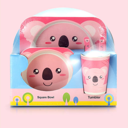 Cartoon Design Bamboo Fiber Tableware for Baby Feeding childrensterritory