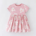 Kids Girls Floral Print Casual Cotton Dresses for Summer childrensterritory