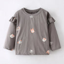 Full-Sleeve Cartoon Design Cotton T-Shirts For Girls childrensterritory