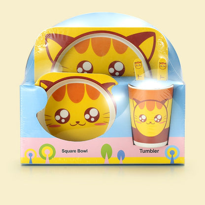 Cartoon Design Bamboo Fiber Tableware for Baby Feeding childrensterritory