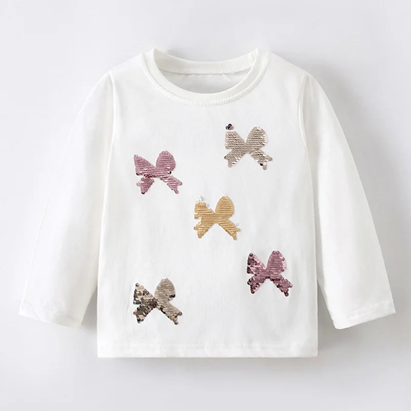 Full-Sleeve Cartoon Design Cotton T-Shirts For Girls