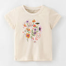 Kids Girls Stylish Cartoon Animal Prints Cotton Tops Tees for Summer childrensterritory