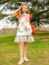 Cute Cartoon Print Summer Dress for Girls with Ruffled Hem childrensterritory