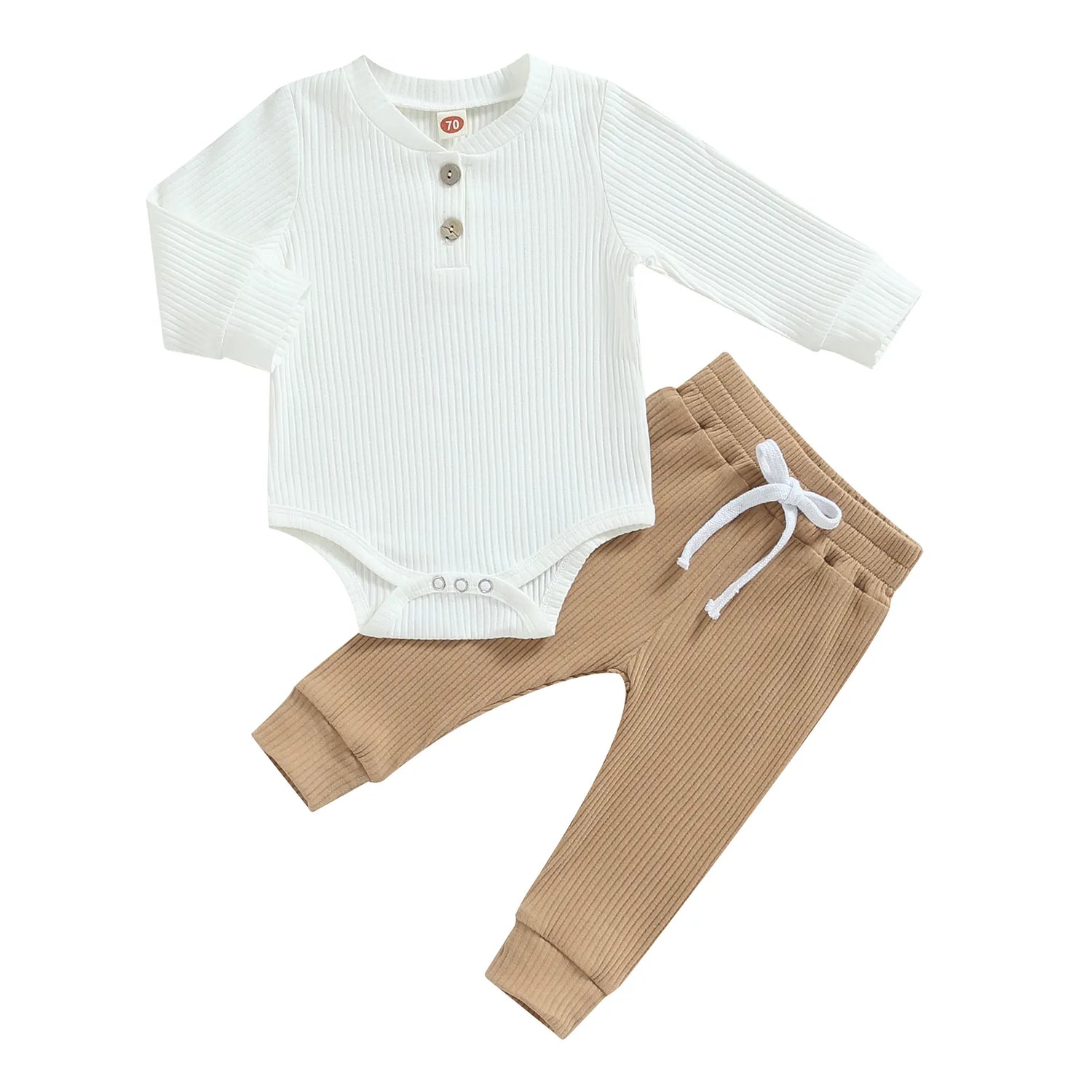 Ribbed Stripe Soft Cotton Romper Pants for Baby childrensterritory
