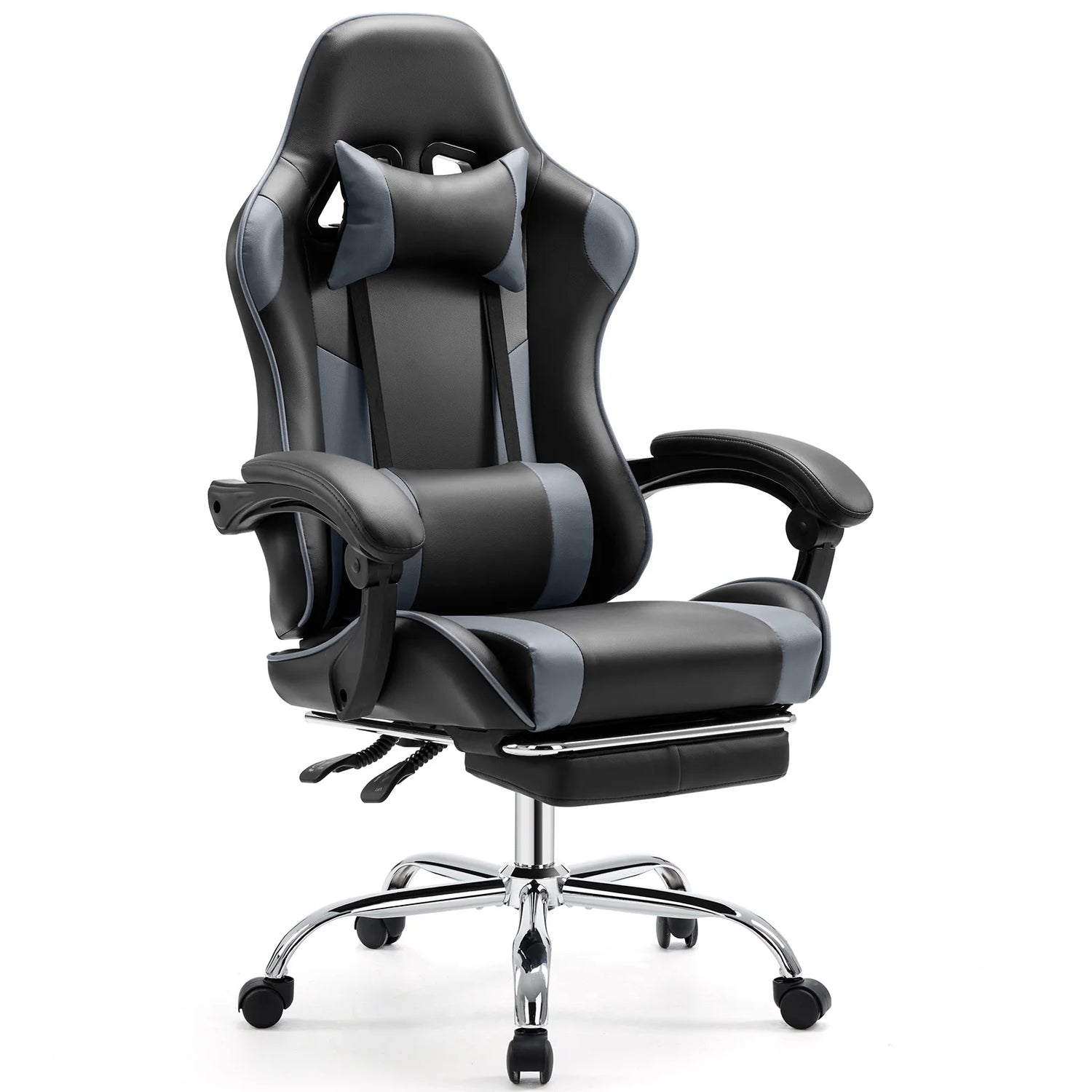 Adjustable Swivel Gaming Chair with Headrest and Spine Support childrensterritory