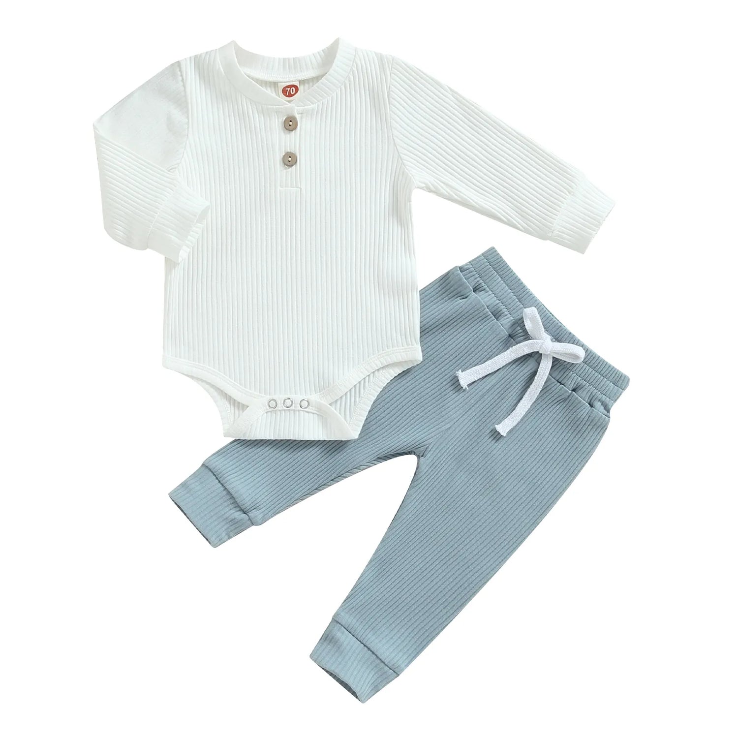 Ribbed Stripe Soft Cotton Romper Pants for Baby childrensterritory