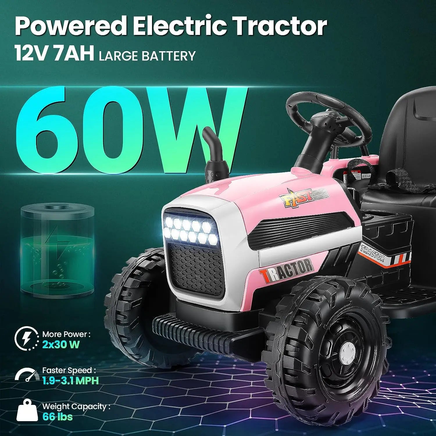 12V Electric Ride on Tractor w/ Parent Remote for Kids childrensterritory