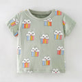 Kids Girls Stylish Cartoon Animal Prints Cotton Tops Tees for Summer childrensterritory
