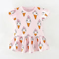 Kids Girls Floral Print Casual Cotton Dresses for Summer childrensterritory