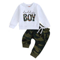 Baby mama's Boys Letter Print Top and Elastic Pants Set childrensterritory