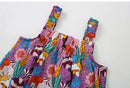 Kids Girls Cartoon Flower Print Cotton Summer A-LINE Dress childrensterritory