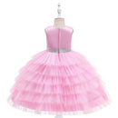 Kids Girl Fluffy Flower Wedding Birthday Party Dresses