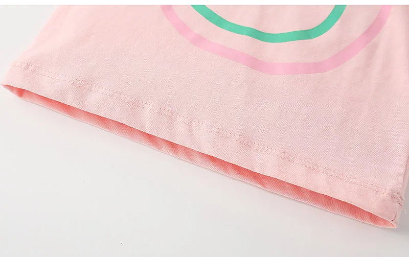 Kids Girls Combed Cotton Floral Tees for Summer childrensterritory