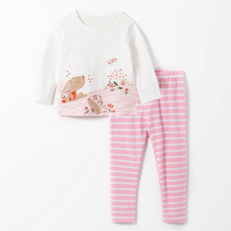 Kids Girls 2pc Cotton T-shirt and Pants Clothes Sets childrensterritory
