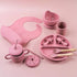 9pcs/set Waterproof Baby Silicone Feeding Set with Bib Gift childrensterritory