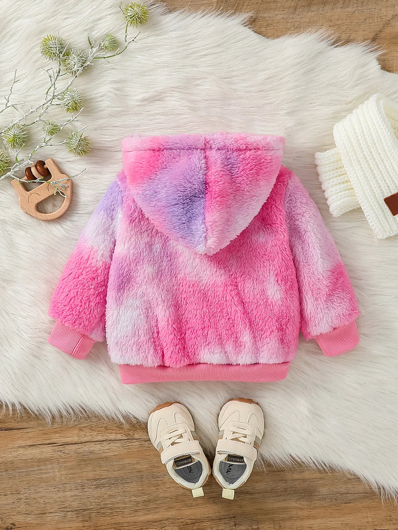Baby Girl Colorful Stylish Warm Fleece Winter Hooded Coat childrensterritory
