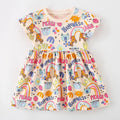 Kids Girls Floral Print Casual Cotton Dresses for Summer childrensterritory
