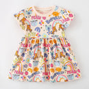 Kids Girls Floral Print Casual Cotton Dresses for Summer childrensterritory