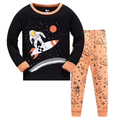 Kids Boys Space Rockets Printed Sleepwear Pajamas childrensterritory