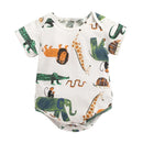 Cartoon Animal Print Baby Boys Girls Cotton Bodysuits childrensterritory