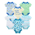 6 pcs/lot Baby Girls Cartoon Print Bodysuits for Summer childrensterritory