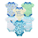 6 pcs/lot Baby Girls Cartoon Print Bodysuits for Summer childrensterritory