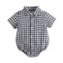 Plaid Cotton Baby Boys Short Sleeve Summer Bodysuit childrensterritory