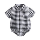 Plaid Cotton Baby Boys Short Sleeve Summer Bodysuit childrensterritory