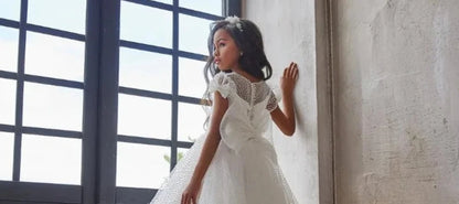 Stunning Puffy A-Line Little Girls First Communion Dress childrensterritory
