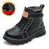 Kids Unisex High Top Fur And Laces Design Leather Shoes childrensterritory